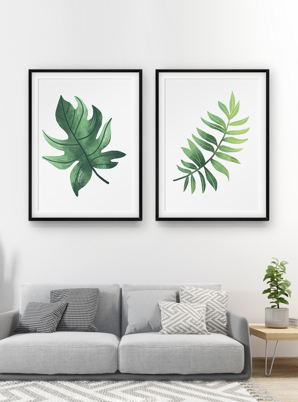 Hoa lá tranh vẽ CHL2-035-KG